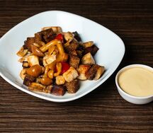 Теплый салат с курой