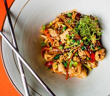 Устричная лапша с кальмарами