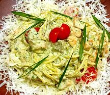 Паста с лососем и шпинатом