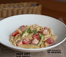 Паста с форелью и брокколи