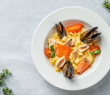 Феттуччине с морепродуктами