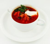 Борщ постный с фасолью