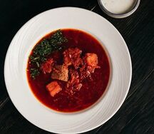 Борщ из запеченной в хоспере свёклы