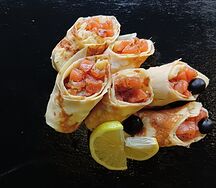 Блины с лососем