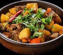 Оджахури с бараниной и грибами