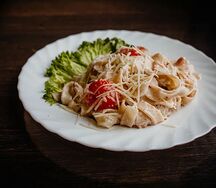 Паста с шампиньонами 