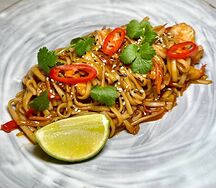 Пшеничная лапша удон с тигровыми креветками