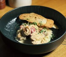 Кальмар с Бербланом и томатами