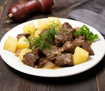 Печень с картофелем