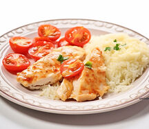 Куриная грудка запеченная с сыром и помидорами