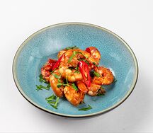 Креветки с петрушкой и чесноком 