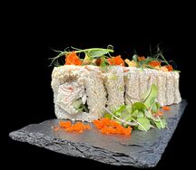 Запеченные роллы с курицей